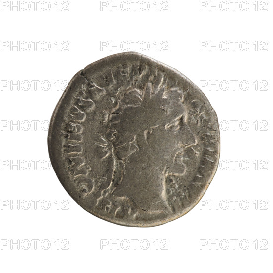 Denarius, Antoninus Pius (86–161; Roman emperor 138–161). Obverse: Emperor's bust in a laurel wreath facing right, pearl border; legend ANTONINVS AVG PIVS PP IMP II (traces). Reverse: Salus seated facing left, holding a patera in her right hand feeding a snake coiled around an altar. 155–156 CE. Roman Empire (27 BC–476). Rome. Coin; weight 3.40 g.