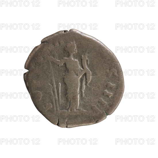 Denarius, Antoninus Pius (86–161; Roman emperor 138–161). Obverse: ANTONINVS AVG PI, S PP TR P XXIII — emperor's head in a laurel wreath facing right; pearl border. Reverse: OS IIII — Fortuna stands facing right, holding a rudder resting on a sphere in her right hand and a cornucopia in her left; pearl border. 159–160 CE. Roman Empire, Rome. Coin, weight 3.03 g, axis 180°.