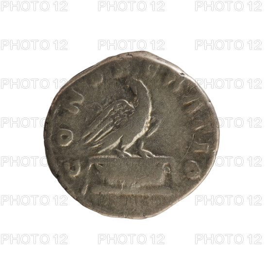 Denarius, Antoninus Pius (86–161; Roman emperor 138–161), posthumous issue for Marcus Aurelius (121–180; Roman emperor 161–180). Obverse: Emperor's head right. Inscription: AW. DIVVS ANTONINVS. Pearled border. Reverse: CONSECRTIO — Eagle stands facing right with head turned backward on an altar decorated with a garland. Pearled border. After 161. Roman Empire (27 BC–476), Rome. Coin; weight 3.49 g.