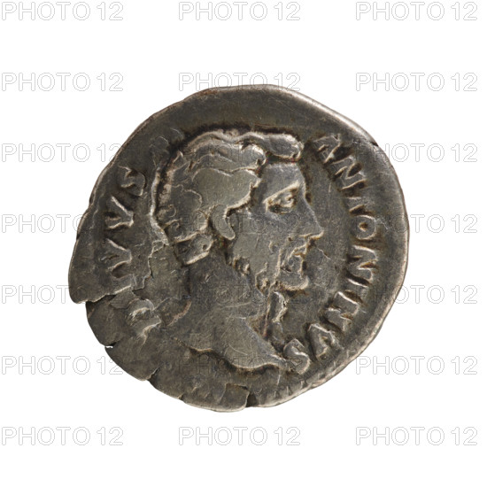 denarius, Antoninus Pius (86–161; Roman emperor 138–161), posthumous issue honoring Marcus Aurelius (121–180; Roman emperor 161–180); iconography: imperial busts — Emperor's head right with pearled border and inscription AW. DIVVS ANTONINVS. Reverse: eagle standing right, head turned back, on an altar decorated with a garland, pearled border, inscription CON ECRTIO. After 161, Roman Empire (27 BC–476), Rome; coin; weight 3.21 g.