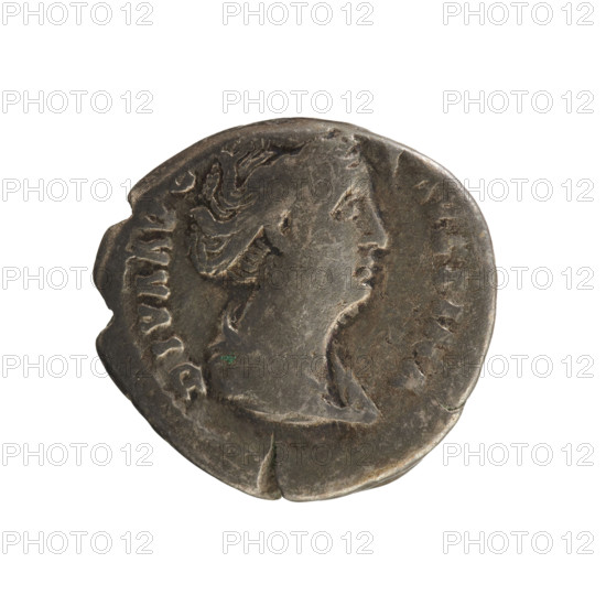 Denarius, Antoninus Pius (86–161; Roman emperor 138–161) and Faustina the Elder (98–141; Roman empress 138–141). Obverse: Bust of the empress turned to the right, draped, hair in a bun on top of the head; pearled border; legend ADV. DIVA AV... AVSTINA. Reverse: Venus stands turned to the right, lifting a veil with her right hand and holding a scepter in her left; pearled border; legend ...ETER NITA. After 141 CE, Roman Empire (27 BC–476), Rome. Coin, weight 3.37 g, axis 180°.