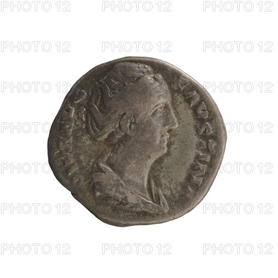 denarius, Antoninus Pius (86–161; Roman emperor 138–161), Faustina the Elder (98–141; Roman empress 138–141), busts, imperial busts, Ceres (mythology), iconography, torch (attribute), Obv. DIVA AVG FAVSTINA Bust of the empress turned to the right, in drapery and with hair arranged in a bun on the top of the head. Rv. CONS E C RATIO Ceres stands turned to the right, raising her right hand, holding a torch in the left. Pearl border. 141–161, Roman Empire (27 BC–476), Rome, coin, weight 3.39 g, axis 180°