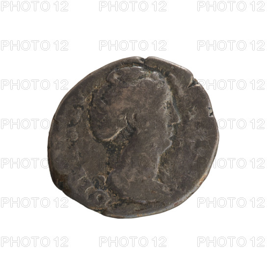 Denarius, after 141, Rome, Roman Empire (27 BC–476). Obverse: DIV, bust of Faustina the Elder (98–141; Roman empress 138–141) turned right, in drapery with hair in a bun. Reverse: CON, Ceres stands turned right, raises her right hand and holds a torch in her left. Pearl border. Imperial busts; iconography of Faustina the Elder and Ceres. Coin; weight 3.49 g; axis 180°. Makers: Antoninus Pius (86–161; Roman emperor 138–161).