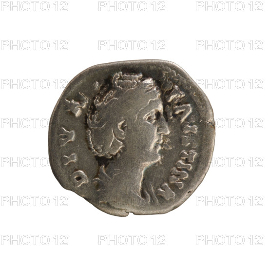 Denarius, after 141 CE. Obverse: Bust of Faustina the Elder (98–141; Roman empress 138–141) turned right, draped, hair in a bun, pearl border; legend: DIVA FAVSTINA. Reverse: Ceres stands turned right, holding ears of corn in her right hand lowered and a scepter in her left; legend: AVG VTA. Roman Empire (27 BC–476). Rome. Coin; weight 2.72 g; axis 180°.