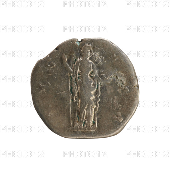 Denarius, after 141 CE. Silver coin (2.72 g, axis 180°). Obverse: Bust of Faustina the Elder (98–141), Roman empress, turned right, wearing drapery with hair in a bun and pearl border; legend DIVA FAVSTINA. Reverse: Ceres stands turned right, holding lowered ears of corn in her right hand and a scepter in her left; legend AVG VTA. Roman Empire (27 BCE–476 CE).