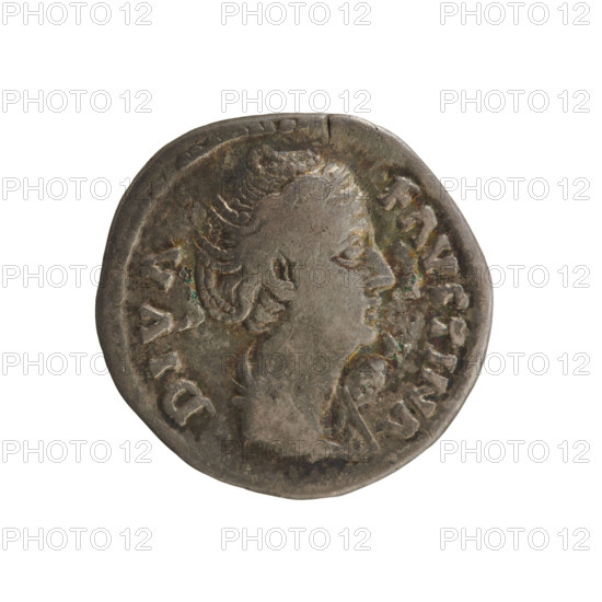denarius, Antoninus Pius (86–161; Roman emperor 138–161), Faustina the Elder (98–141; Roman empress 138–141); busts of Antoninus Pius and Faustina the Elder; Ceres (mythology) iconography; imperial busts; ears of corn (attribute); torch (attribute). Obverse: DIVA FAVSTINA — Bust of the empress turned to the right, draped, hair in a bun on top of the head; pearl border. Reverse: A·STA Ceres stands turned to the left, holding lowered ears of corn in her right hand and a long burning torch in her left; pearl border. After 141, Roman Empire (27 BC–476), Rome. Coin; weight 3.13 g; axis 180°.