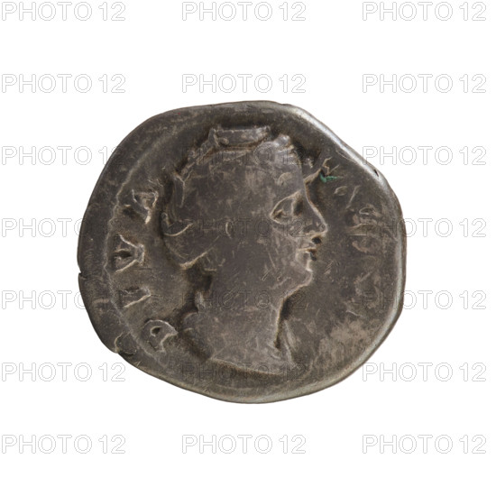 Denarius, after 141 CE. Obverse: legend DIVA FAVSTINA (second part poorly legible). Bust of Faustina the Elder (98–141 CE; Roman empress 138–141) turned right, wearing drapery and hair in a bun, pearl border. Reverse: legend AVGVST; Ceres in a veil stands left, holding a long flaming torch in her right hand and lifting the hem of her robe with her left. Maker: Antoninus Pius (86–161 CE; Roman emperor 138–161). Roman Empire (27 BCE–476 CE), Rome. Coin; weight 3.34 g; axis 180°.