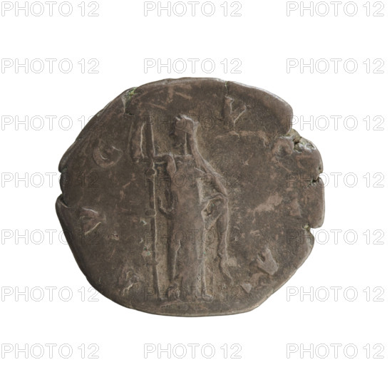 Denarius, after 141 CE. Obverse: DIVA FAVSTINA — Bust of Empress Faustina the Elder (98–141), turned right, draped, hair in a bun on top of the head; pearly border. Reverse: AVG VSTA (T poorly legible) — Ceres veiled, standing left, holding a long flaming torch in her right hand and lifting the hem of her robe with her left. Roman Empire (27 BCE–476 CE), Rome; coin; weight 3.15 g; axis 180°.