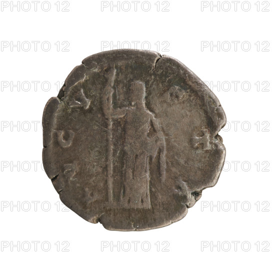 Denarius, after 141 CE. Obverse: bust of Faustina the Elder (98–141 CE), turned right, wearing drapery with hair in a bun; legend DIVA FAVSTINA (second part with traces). Reverse: Ceres veiled, standing left, holding a long flaming torch in her right hand and lifting the hem of her robe with her left; legend AVGVSTA (S poorly legible). Pearl border. Roman Empire (27 BC–476), Rome. Coin; weight 2.90 g.