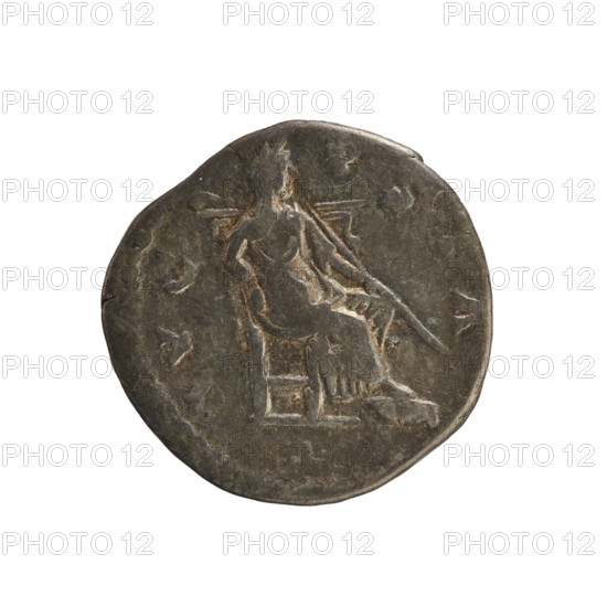 Denarius, after 141 CE. Obverse: DIVA FAVSTINA — Bust of Faustina the Elder (98–141; Roman empress 138–141) turned right, drapery, hair in a top bun. Reverse: AVG VSTA — Juno seated right, left hand at her side, holding a scepter diagonally in the right. Pearl border. Roman Empire (27 BC–476). Coin, weight 2.95 g, axis 180°.