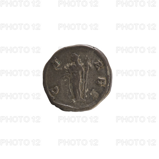 Denarius, after 141. Obverse: DIVA FAVSTINA — bust of Faustina the Elder turned right, draped, hair in a bun, pearl border. Reverse: C·E / R·E? — Ceres standing left, holding lowered ears of corn in her right hand and a flaming torch in her left, pearl border. Roman Empire (27 BC–476), Rome. Coin; weight 3.18 g; axis 180°. Makers/dates: Antoninus Pius (86–161; Roman emperor 138–161); Faustina the Elder (98–141; Roman empress 138–141). Subjects/attributes: imperial busts; Ceres; ears of corn; torch. Hoard find: Golub (numism.).