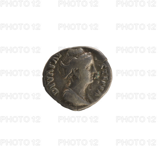Denarius, after 141 CE. Obverse: DIVA FAV STINA — bust of Faustina the Elder turned right, draped, hair in a top bun. Reverse: CONSECRATIO — peacock striding right, head turned back. Pearl border. Roman Empire (27 BC–476); Rome. Coin; weight 3.16 g; axis 180°. Makers: Antoninus Pius (emperor 138–161) and Faustina the Elder (empress 138–141).