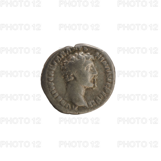 denarius, Antoninus Pius (86–161; Roman emperor 138–161), imperial busts, Marcus Aurelius (heir to the throne; 138–161) - iconography, Clementia (personification), patera (attribute). Obv. AVRELIVS CAESAR ANTO NINI AVG PII FIL Head of Marcus Aurelius to right. Pearl border. Rv. TR POT III COS II Clementia stands standing, head turned left, holding a patera in her right hand, left at her side; under line CLEM. Pearl border. 148–149, Roman Empire (27 BC–476), Rome, coin, weight 3.38 g, axis 180°
