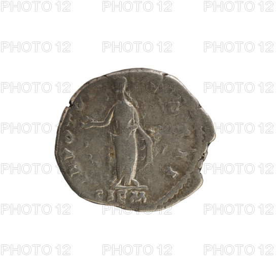 Denarius, Antoninus Pius (86–161; Roman emperor 138–161). Obverse: Head of Marcus Aurelius (heir to the throne; 138–161) facing right; legend 'AVRELIVS CAESAR ANTO NINI'. Pearly border. Reverse: Clementia (personification) stands facing, head turned left, holding a patera in her right hand, left hand supporting the hem of her robe; below the line 'CLEM.' Pearl border. Date: 151–152. Roman Empire (27 BC–476), Rome. Coin; weight 3.64 g; axis 180°.