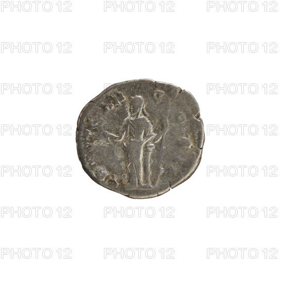 Denarius, Antoninus Pius (86–161; Roman Emperor 138–161). Obverse: Head of Marcus Aurelius (heir to the throne; 138–161) right, pearl border, legend RELIVS C, S AN II F. Reverse: Felicitas (personification) standing left, holding a caduceus in her right hand and a sceptre in her left, leaning against a column, pearl border, legend TR POT XII COS II. Caduceus and sceptre attributes. Roman coin, Rome; 157–158. Weight 3.09 g; axis 180°.