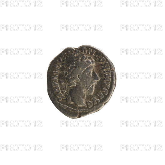 Denarius, Marcus Aurelius (121–180; Roman emperor 161–180). Obverse: IMP M AVR ANTONINVS AVG — Head of Marcus Aurelius with a laurel wreath right. Pearled border. Reverse: CONCORD AVG TR P XVI — Concordia seated facing left, holding a patera in her right hand, left elbow resting on a statuette of Spes; under the seat a cornucopia; under the line COS II. Pearled border. Date: 161–162. Roman Empire (27 BC–476), Rome. Coin; weight 2.91 g; axis 180°.
