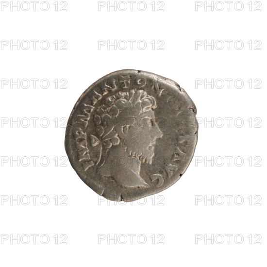 Denarius, Marcus Aurelius (121–180; Roman emperor 161–180). Obverse: Head of Marcus Aurelius with a laurel wreath to the right. Pearl border. Inscription: IMP M ANTONINVS AVG. Reverse: Providentia standing facing left, holding a globe in her right hand and a cornucopia in her left. Inscription: PROV DEOR TR P XVII COS III. Attributes: cornucopia (attribute), sphere (attribute), Providentia (personification). Date: 162–163. Roman Empire (27 BC–476), Rome. Coin; weight 3.17 g.