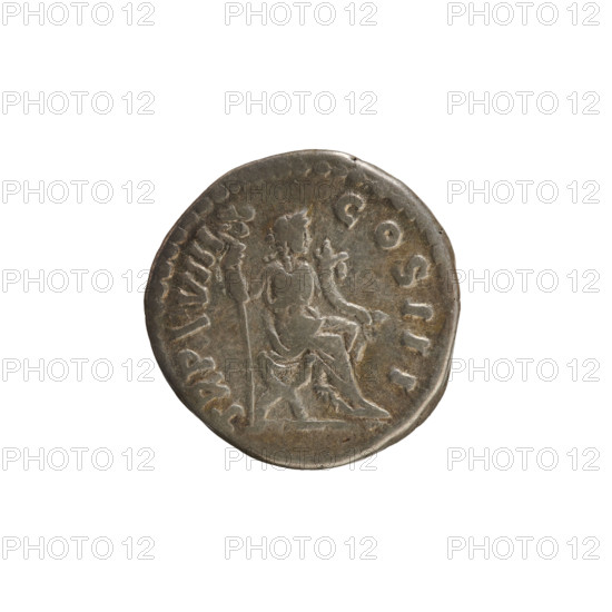 Denarius of Marcus Aurelius (121–180; Roman emperor 161–180). Obverse: Bust of Marcus Aurelius in armor, right; beaded border; inscription 'M ANTONINVS AVG IMP II'. Reverse: Felicitas seated right, holding a caduceus in her right hand and a cornucopia in her left; pearl border; inscription 'TR P XVIII COS III'. Roman Empire, 163–164 CE. Rome. Coin; silver; weight 3.16 g; axis 180°.