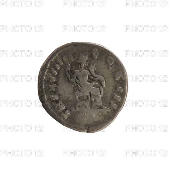 Denarius of Marcus Aurelius (121–180; Roman emperor 161–180), 163–164, Rome, Roman Empire. Obverse: Head of Marcus Aurelius with a laurel wreath, facing right; pearl border; inscribed 'M ANTONINVS AVG IMP II'. Reverse: Felicitas seated facing right, holding a caduceus in her right hand and a cornucopia in her left; pearl border; inscribed 'TR P XVIII COS III'. Silver coin, weight 3.00 g. Attributes: busts, imperial busts, cornucopia, caduceus; iconography of Marcus Aurelius and Felicitas.