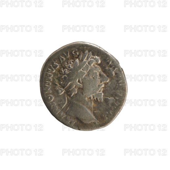 Denarius, Marcus Aurelius (121–180; Roman emperor 161–180). Obverse: Head of Marcus Aurelius with a laurel wreath, right. Pearl border. Inscription: 'M ANTONINVS AVG'. Reverse: 'TR P XVIII IMP II COS III'. Armenia personified seated turned left in a mourning pose; in front of her a vexillum and shield, her hand rests on a bow lying behind her; inscription 'ARMEN' below. Roman coin, 163–164 CE; weight 3.23 g; axis 180°.
