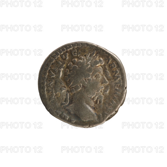 Denarius of Marcus Aurelius (121–180; Roman emperor 161–180), 164–165 CE. Obverse: Head of Marcus Aurelius wearing a laurel wreath, right; pearled border; inscription AN NINVS AVG AR ENIAC. Reverse: Annona stands facing left and empties a cornucopia into a modius standing in front of her; attributes: cornucopia, modius; inscription PM TR P XIX IMP II COS III; pearled border. Silver coin, weight 2.85 g, Rome; axis 180°.