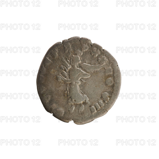 Denarius, Marcus Aurelius (121–180; Roman emperor 161–180). Obverse: Head of Marcus Aurelius with a laurel wreath, facing right. Pearl border. Inscription: M ANTONINVS AVG ARMENIACVS. Reverse: Flying Victoria to left with a garland (diadem) in her hands. Pearl border. Inscription (hardly legible): VICT AVG TRP XX COS III. Date: 165–166. Roman Empire (27 BC–476). Rome. Coin. Weight: 2.88 g.