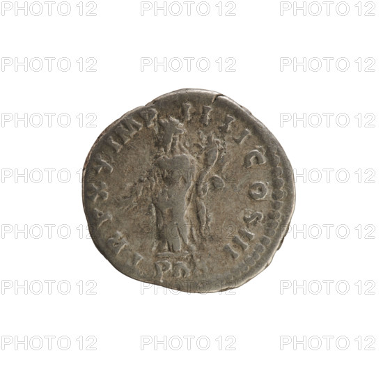 denarius, Marcus Aurelius (121–180; Roman emperor 161–180), imperial bust right with laurel wreath; Obv. M ANTONINVS AVG ARM PARTH MAX. Reverse TRPXXIMP IIIICOSIII: Pax standing left holding a branch in right hand and a cornucopia in left, below the line PAX. Beaded/pearl borders. Attributes: cornucopia, twig. Date: 166. Roman Empire (27 BC–476), Rome. Coin; weight 3.19 g; axis 180°.