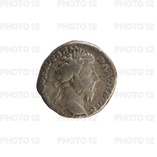 denarius, Marcus Aurelius (121–180; Roman emperor 161–180), imperial bust of Marcus Aurelius, Pax (personification) with twig and cornucopia, Obv. legend NINVS AVG ARM PARTH MAX; head of Marcus Aurelius with laurel wreath, right, beaded border. Rev. Pax stands facing left, holding a branch in right hand and a cornucopia in left; under the line PAX, pearl border. 166, Roman Empire (27 BC–476), Rome; coin, weight 3.14 g, axis 180°.