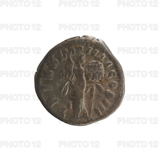 denarius, Marcus Aurelius (121–180; Roman Emperor 161–180); obverse: head of Marcus Aurelius with laurel wreath, right; pearl border; inscription 'M ANTONINVS AVG AR M PARTH MAX'. Reverse: Victoria stands facing right, holding a palm and placing a shield on a palm trunk, shield inscribed 'VIC PAR'; pearl border; legend 'TRPXXIMPIIIICOSIII'. Silver coin (denarius), Roman, 166 CE; weight 3.09 g; axis 180°.