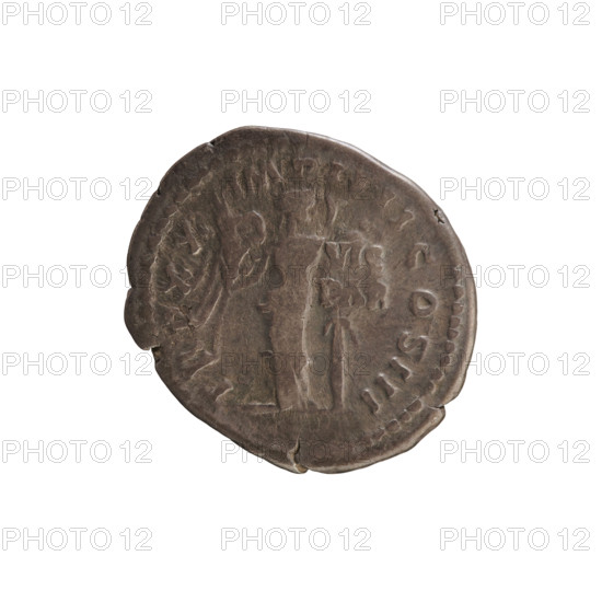 Denarius, Marcus Aurelius (121–180; Roman emperor 161–180). Obverse: Head of Marcus Aurelius with a laurel wreath, facing right; pearl border; inscription 'M ANTONINVS AVG A, M PARTH MAX'. Reverse: Victoria stands upright, head turned right, holding a palm in one hand and placing a shield inscribed 'VIC PAR' on a palm trunk; pearl border; inscription 'TRP XX IM P IIII COS III'. Date: 166. Roman Empire (27 BC–476). Rome. Coin; weight 3.28 g; axis 180°.