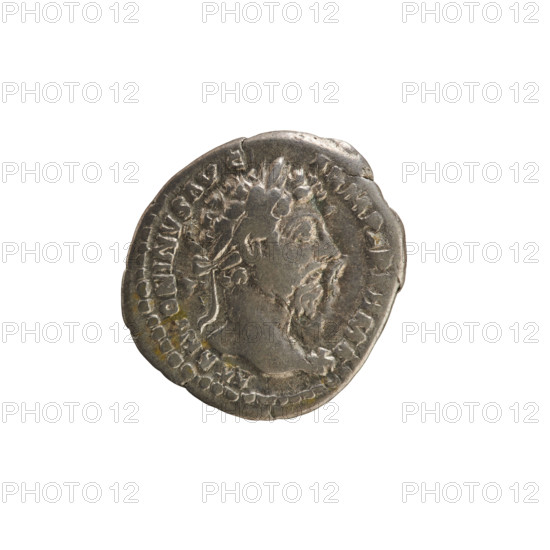 Denarius, Marcus Aurelius (121–180; Roman Emperor 161–180). Obverse: head of Marcus Aurelius with laurel wreath, right; beaded border; inscription 'M ANTONINVS AVG ARM P' (partial). Reverse: Victoria stands straight, head turned right, holding a palm in one hand and placing a shield inscribed 'VIC PAR' on a palm trunk; pearl border; inscription 'TRPXX . IMPIIII COSIII'. Roman coin, Rome, c. 166, weight 2.80 g, axis 180°.