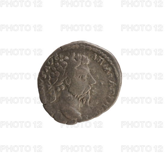 Denarius, Marcus Aurelius (121–180; Roman emperor 161–180). Obverse: Head of Marcus Aurelius with a laurel wreath, facing right; inscription INVS AVG ARM PARTH. Reverse: Fortuna seated, turned left, holding a rudder in her right hand and a cornucopia in her left; below the line COS III; inscription FORT RED TR PX. Pearl border. Roman Empire, 168 CE. Coin; weight 3.53 g; axis 180°.