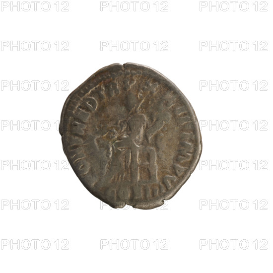 Denarius, Marcus Aurelius (121–180; Roman emperor 161–180). Obverse: head of Marcus Aurelius with a laurel wreath, right; legend ANTONINVS AVG ARM PA. Reverse: FORT RED TRPXX II . IMP V — Fortuna seated facing left, holding a rudder in her right hand and a cornucopia in her left; below the line COS III. Pearl border. Roman Empire, Rome, 168. Coin; diameter 18.9 mm, weight 3.48 g.