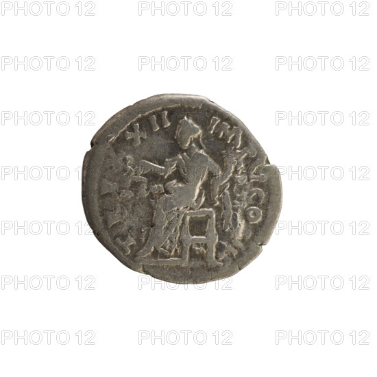 denarius, Marcus Aurelius (121–180; Roman emperor 161–180); obverse: head of Marcus Aurelius with laurel wreath, right; inscription M ANTONINVS AVG ARM PARTH MAX; reverse: Aequitas seated left holding scales in right hand and cornucopia in left; pearl border; coin (denarius), Roman, 168 CE; weight 3.17 g; axis 180°; materials: silver.