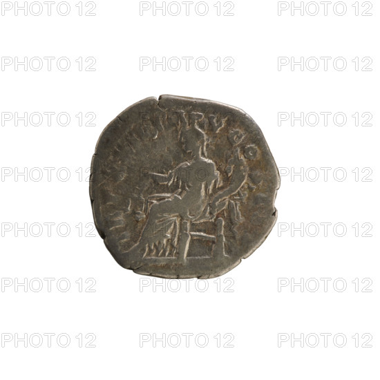 Denarius of Marcus Aurelius (121–180; Roman emperor 161–180). Obverse: head of Marcus Aurelius with a laurel wreath, facing right; inscription NINVS AVG ARM. Reverse: Aequitas seated facing left, holding scales in his right hand and a cornucopia in his left; inscription TR PXX II IMP V COS III. Pearl border. Silver coin, weight 2.85 g, Roman Empire (27 BC–476), Rome.