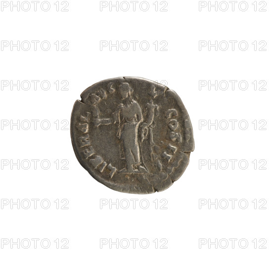 Denarius of Marcus Aurelius (121–180; Roman emperor 161–180), 168–169, Rome. Obverse: Head of Marcus Aurelius with laurel wreath, facing right; beaded/pearl border; inscription 'M ANTONINVS AV TR P X, III'. Reverse: Liberalitas (personification) standing left, holding an abacus in her right hand and a cornucopia in her left; inscription 'LIBERAL AVG V . COS III'. Coin; weight 2.99 g; axis 180°.