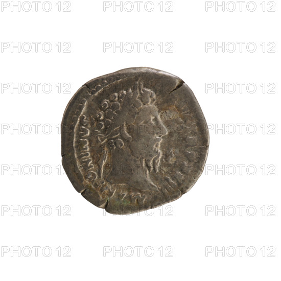 Denarius, Marcus Aurelius (121–180; Roman emperor 161–180). Obverse: head of Marcus Aurelius with a laurel wreath, facing right; pearl border; legend 'M ANTONINVS V'. Reverse: Liberalitas (personification) standing left, holding an abacus in her right hand and a cornucopia in her left; pearl border; legend 'LIBERA AVG V COS III'. Attributes: abacus, cornucopia. Date: 168–169 CE. Roman Empire (27 BC–476). Rome. Coin; weight 2.93 g.