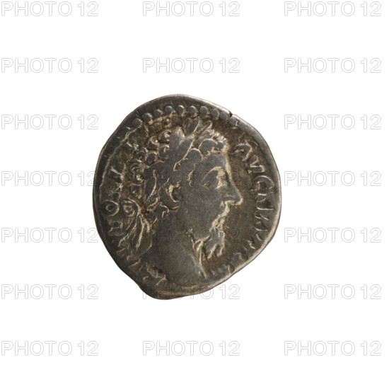 Denarius, Marcus Aurelius (121–180; Roman emperor 161–180). Obverse: Head of Marcus Aurelius with a laurel wreath, facing right; pearl border; inscription 'M ANTO I VS AVG TR P'. Reverse: SALVTI AVG COS III — Salus stands facing left, holding a patera in her right hand feeding a snake coiled around an altar, and a scepter in her left; pearl border. Date: 168–169. Roman Empire (27 BC–476). Rome. Coin, weight 3.20 g, axis 180°.