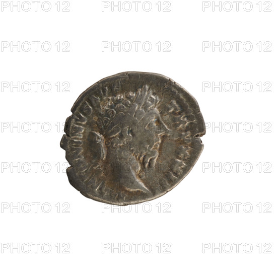 Denarius of Marcus Aurelius (reign 161–180). Obverse: head of Marcus Aurelius with a laurel wreath facing right; beaded border; legend M ANTONINVS AVG TR P XXIII. Reverse: SALVTI AVG COS III; Salus stands facing left, holding a patera in her right hand feeding a snake coiled around an altar, and a scepter in her left; pearl border. Roman Empire, 168–169 CE, Rome. Silver coin (denarius), weight 2.99 g, axis 180°.