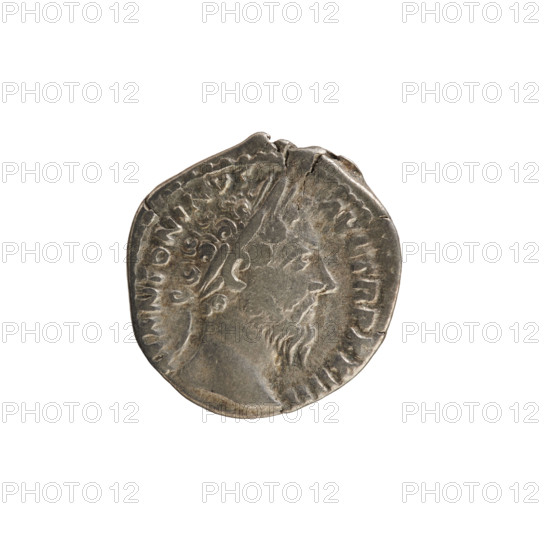 Denarius, Marcus Aurelius (121–180; Roman emperor 161–180). Obverse: Head of Marcus Aurelius with a laurel wreath, facing right; beaded border; inscription 'M ANONINVS AVG TR P XXIIII'. Reverse: Diana stands facing left, holding an arrow in her right hand and a bow in her left; pearl border; inscription 'C O SI I I'. Silver coin, 169–170 CE, Roman Empire (27 BC–476), struck in Rome; weight 3.33 g; axis 180°.