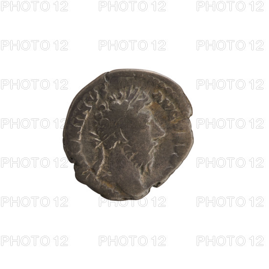 Denarius, Marcus Aurelius (121–180; Roman emperor 161–180). Obverse: Head of Marcus Aurelius with a laurel wreath facing right; legend TONINVS AVG TR. Reverse: Minerva stands turned right, holding a javelin in her right hand and a shield in her left; legend C O S I I I. Pearl border. Date: 169–170. Roman Empire (27 BC–476), Rome. Coin; weight 3.21 g; axis 180°.