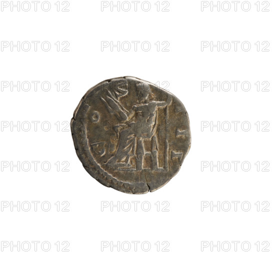 Denarius, Marcus Aurelius (121–180; Roman emperor 161–180). Obverse: head of Marcus Aurelius with a laurel wreath, facing right; legend ANTONINVS AVG TR P XXV; pearl border. Reverse: Jupiter seated left, holding a thunderbolt in his right hand and a scepter in his left; legend C O S III; pearl border. Date: 170–171. Roman Empire (27 BC–476), Rome. Coin; weight 2.77 g; axis 180°.