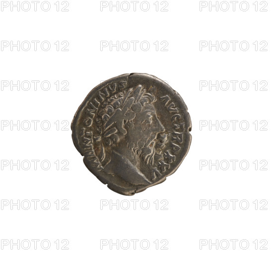 Denarius, Marcus Aurelius (121–180; Roman emperor 161–180). Obverse: Head of Marcus Aurelius with a laurel wreath, right. Pearl border. Inscription: M ANTONINVS AVG TR P XXV. Reverse: Mars, naked, striding right, holding a spear in his right hand and a trophy in his left. Pearl border. Inscription: C O S III. Date: 170–171. Place: Rome, Roman Empire. Medium: coin. Weight: 3.22 g. Axis: 180°.