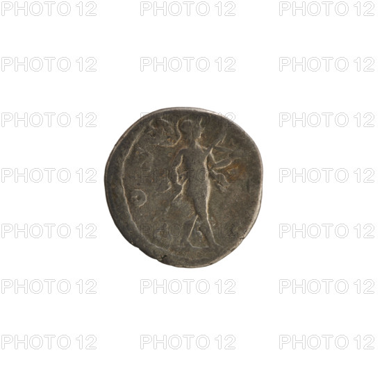denarius, Marcus Aurelius (121–180; Roman emperor 161–180), busts, Marcus Aurelius, Mars (mythology), imperial busts, Marcus Aurelius — iconography, spear (attribute), trophy. Obv. ONINVS AVG TR PX, Head of Marcus Aurelius with a laurel wreath, facing right. Rev. C O S II, Mars, naked, striding right, holding a spear in his right hand and a trophy in his left. Pearl border. 170–171, Roman Empire (27 BC–476), Rome, coin, weight 3.29 g