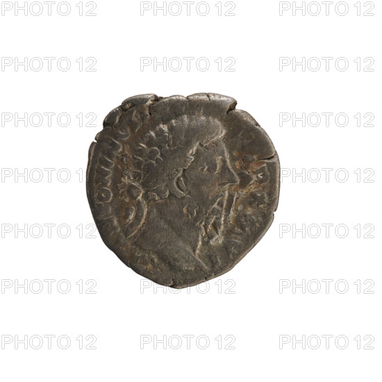 denarius, Marcus Aurelius (121-180; Roman emperor 161-180), imperial bust of Marcus Aurelius, obv. legend M ANTONINVS, P XXVI; head of Marcus Aurelius with laurel wreath, facing right; pearl border. rev. legend IMP VI, OSIII (first part poorly legible); Mars in military attire and helmet facing right, holding a spear in his right hand, left hand resting on a shield; pearl border. Date: 171–172. Roman Empire (27 BC–476). Rome. Coin, weight 3.07 g.