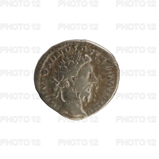 Denarius of Marcus Aurelius (121–180; Roman emperor 161–180). Obverse: Head of Marcus Aurelius with a laurel wreath, right; pearl border; legend ANTONINVS AVG GERM SARM. Reverse: Pax stands facing left, holding a torch in his right hand with which he is lighting a pile of war spoils, and a cornucopia in his left; under the line PAX AVG; pearl border; legend TR P XXXI IM P VIII COS III PP. Dated 176–177. Roman Empire (27 BC–476), Rome. Coin; weight 3.31 g.