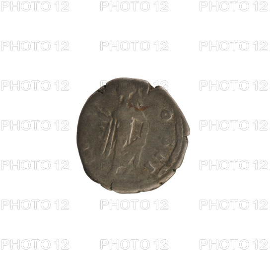 Denarius, Antoninus Pius (86–161; Roman emperor 138–161), Marcus Aurelius (121–180; Roman emperor 161–180) — iconography: busts, imperial busts; flower (attribute), Spes (personification). Obverse: AVRELIVS CAES, P II F (legend poorly legible) Head of Marcus Aurelius right. Reverse: SPES walking left, holding a flower in right hand, lifting a robe in left. Pearl border. Date: 157–158. Roman Empire (27 BC–476). Rome. Coin. Weight: 3.17 g.