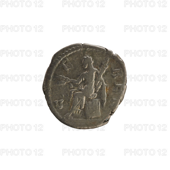 Denarius, Marcus Aurelius (121–180; Roman emperor 161–180) and Faustina the Younger (ca. 130–176; Roman empress 161–176). Obverse: bust of the empress right in drapery, hair in waves tied in a bun, pearl border, inscription 'FAVSTINA AVGVSTA'. Reverse: Ceres seated on a chest, turned left, holding ears of corn in her right hand and a torch in her left, pearl border, legend 'C·E RE' (or similar). Iconography: Faustina the Younger, imperial busts; Ceres (mythology) with torch and ears of corn attributes. Date: 161–176. Place: Rome, Roman Empire. Object: coin (denarius), weight 2.89 g.