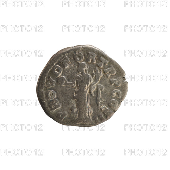 Denarius of Lucius Verus (130–169; Roman emperor 161–169). Obverse: bust of Lucius Verus facing right; pearl border; inscription 'IMP L AVREL VERVS AVG'. Reverse: Providentia standing left, holding a sphere in her raised right hand and a cornucopia in her left; pearl border; inscription 'PROV DEOR TR P COS II'. Roman Empire, 161. Coin; weight 3.18 g; axis 180°.