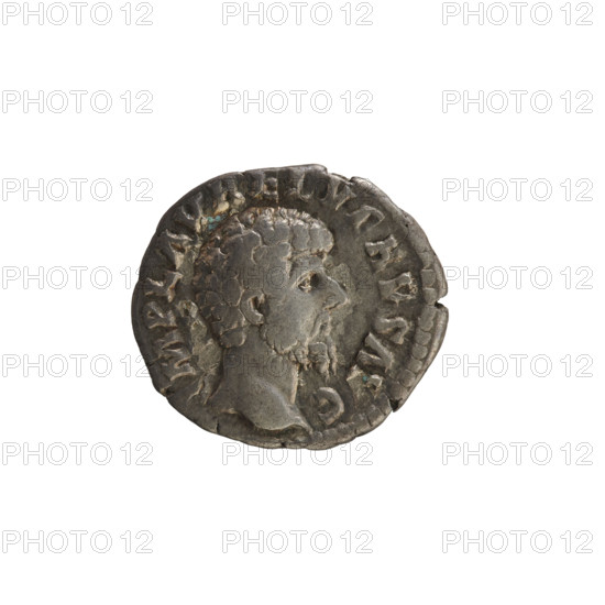 denarius, Lucius Verus (130–169; Roman emperor 161–169); busts, Lucius Verus (Roman emperor; 130–169); imperial busts; Lucius Verus — iconography; Providentia (personification) with cornucopia (attribute) and sphere (attribute); denarius; obverse: IMP L AVREL VERVS AVG — emperor's head right, pearl border; reverse: PROV DEOR TR P II COS II (DEOR trimmed) — Providentia standing left, holds sphere in raised right hand and cornucopia in left; pearl border; 161–162; Roman Empire; Rome; coin; weight 3.03 g; axis 180°